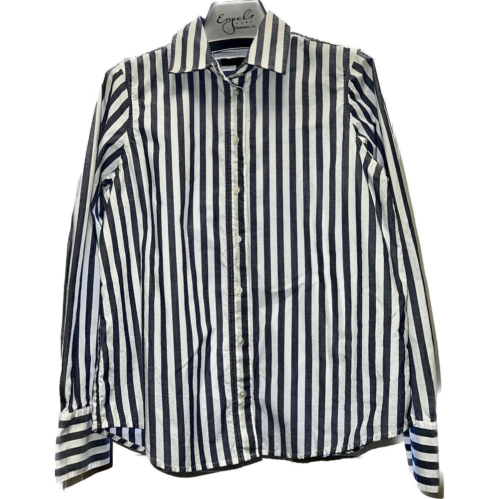 Banana Republic Women XS Button Blouse‎ Dress Shirt ‘spring Navy Ella Stripe’